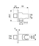 IDEAL STANDARD - Idealrain Držák sprchy s přípojkou, černá BC807XG