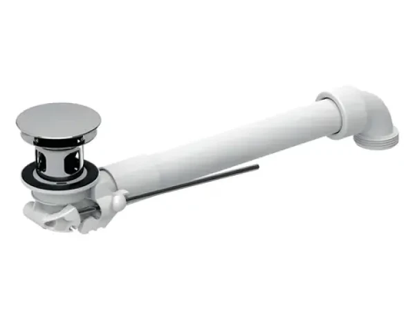Geberit Úsporný sifon pro umyvadla s přepadem chrom / Sifon / výpusť s táhlem / G 1 1/4" / úzké provedení (152.070.21.1)