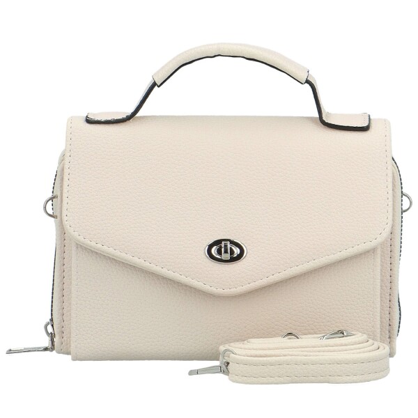 Stylová dámská koženková mini crossbody kabelka Milax, krémová