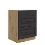 Spodní skříňka Stilo 60 D 3S BB - Premium Box Barva korpusu: Bílá, Barva dvířek: Dust Grey