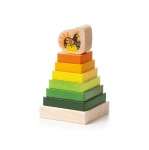CUBIKA 15276 Barevná pyramida se slepičkou - dřevěná skládačka