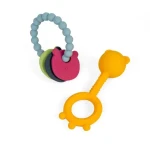 Bigjigs Toys Chrastítko a kousátko 2 v 1 a kousací kroužek Medvídek / od 0 let (BJ37017)