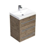 Koupelnová skříňka s umyvadlem SAT Cube Way 60x76,5x46 cm dub Wellington mat CUBE46603DWVER CUBE46603DWVER
