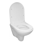 Mereo WC set - Rimless WC oblé, modul pro sádrokarton, bílé oválné tlačítko MM02NSETRS110