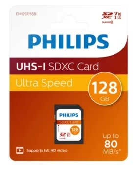 Philips SDXC 128GB / Paměťová karta / Class 10 / UHS-I U1 / čtení 80 MB/s (FM12SD55B/00)
