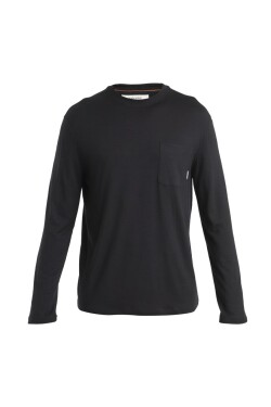 ICEBREAKER Mens Merino 150 Tech Lite III LS Relaxed Pocket Tee, Black velikost: XL