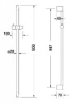 DURAVIT - Příslušenství Sprchová tyč 90 cm, kartáčovaný bronz UV0600004004