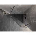 MEXEN/S - Lunar sprchový kout pětiboký křídlový pravá 100 x 100, transparent, grafit metal 831-100P-100L-95-00-P