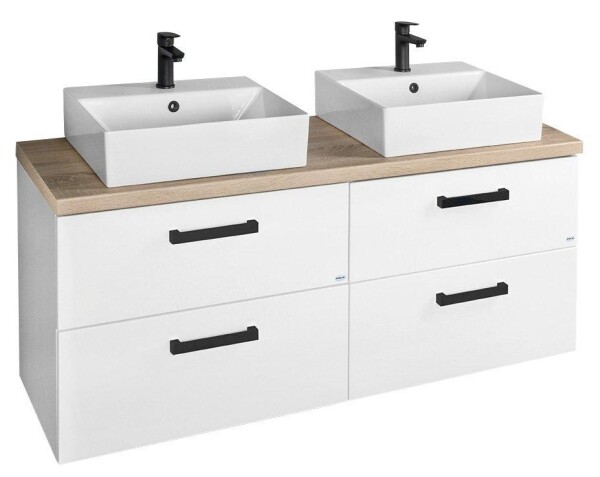 VEGA sestava koupelnového nábytku, š. 145 cm, bílá/dub platin VG073-04