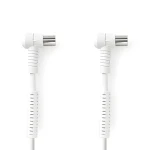 Nedis Koaxiální kabel bílá / Kabel / IEC (Koax) zástrčka - zásuvka / 3 m / 4x stínění / 75 Ohm / 120 dB (CSGL40120WT30)