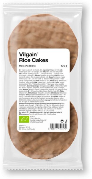 Vilgain Rýžové chlebíčky BIO – mléčná čokoláda 100 g