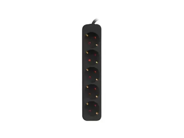 Lanberg napájecí lišta 5x Schuko černá / Napájecí lišta / 3 m / měděný kabel / 2500 W / dětská pojistka (PS0-05F-0300-BK)