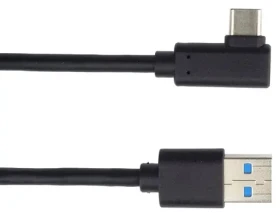 PremiumCord Kabel USB-C zahnutý 90° - USB 3.0 A černý / Kabel / USB 3.0 / 1 m (ku31cz1bk)
