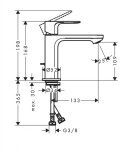 HANSGROHE - Rebris S Umyvadlová baterie s výpustí, CoolStart, EcoSmart, matná černá 72588670