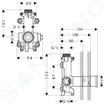 AXOR - Montážní tělesa Těleso pro sprchový modul 28486180