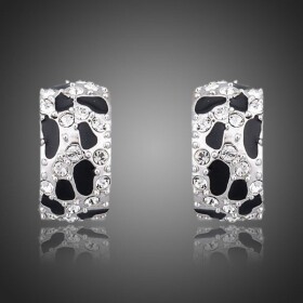 Náušnice Swarovski Elements Orfeo Silver, Černobílá