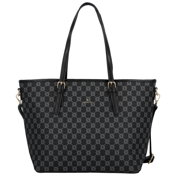 Trendy dámská koženková kabelka na rameno Elina, černá