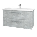 Dřevojas - Umyvadlová skříňka GIO SZZ2 100 - D01 Beton / Úchytka T01 / D01 Beton 130626A
