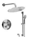 SAPHO - SMART SELECT podomítkový sprchový set s termostatickou baterií, 2 výstupy, posuvný držák sprchy, chrom RP032-02