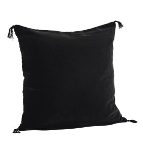 MADAM STOLTZ Sametový povlak na polštář Black 50 x 50 cm, černá barva, textil