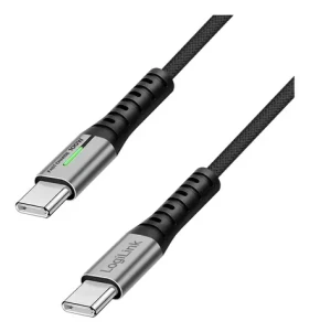 LogiLink USB-C - USB-C černá / Datový a nabíjecí kabel / PD 100 W / USB 3.2 Gen2x2 / 20 Gb/s / 0,5 m (CU0431)