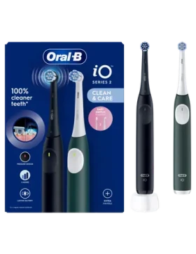 Oral-B iO Series 2 Duo Night Black-Forest Green / Elektrický zubní kartáček / 2 ks (iO2 Duo)