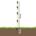 Sklolaminátový oválný sloupek pro elektrický ohradník 110 cm, nášlap a hrot, 4 izolátory - 50 ks