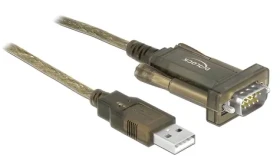DeLock USB 2.0 Typ-A DB9 RS-232 průhledný / Adaptér / 2 m / LED indikátor / pozlacené kontakty (64073)