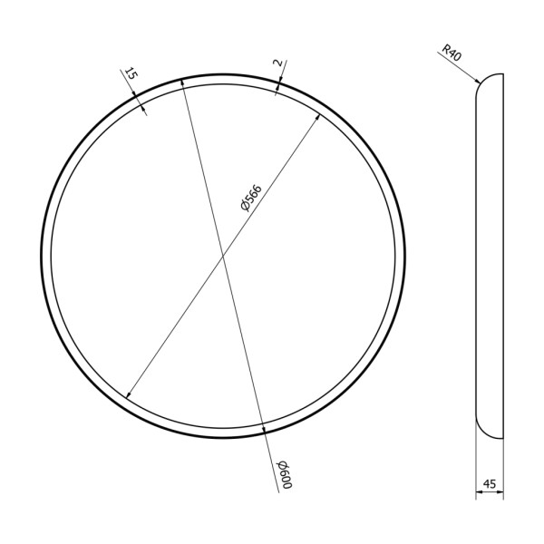 SAPHO - FLOAT kulaté zrcadlo s LED podsvícením ø 600, bílá 22559