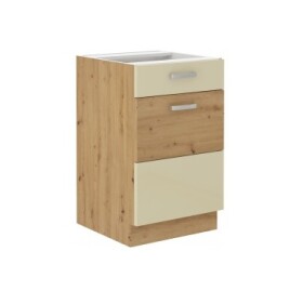 Spodní skříňka Artisan 50 D 1F 1S BB - Premium Box Barva korpusu: Dub artisan, Barva dvířek: Krémový lesk