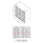 CERANO - Sprchové 2-pantové dveře Marino L/P - 6 mm - černá matná, transparentní sklo - 218(109+109)x190 CER-543850