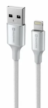 SWISSTEN TEXTILE II datový kabel USB - Lightning 1.5m bílá (71523310)