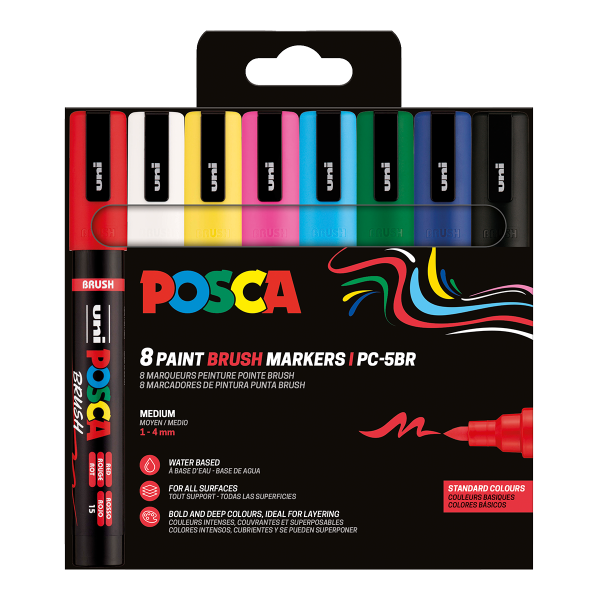 Posca sada popisovačů PC-5BR - základní barvy 1 - 4 mm (8 ks)
