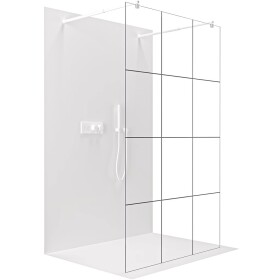CERANO Sprchová zástěna Walk-in Onyx Duo L/P - 8 mm - kulatá vzpěra - bílá matná, industriální sklo - 160x200 cm