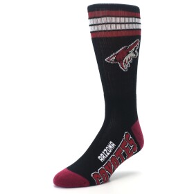 For Bare Feet Pánské Ponožky Arizona Coyotes NHL 4 Stripes Crew Velikost: L (EUR 43–48)