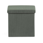 Taburet s úložným prostorem, zelená manšestrová látka