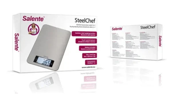 Salente SteelChef / Kuchyňská váha / nerez / 5 kg / rozlišení 1 g (STEELCHEF)