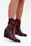Dámské kotníkové boty na podpatku D8271 Vínová - Sweet Shoes vínová 39