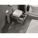 MEXEN/S - Rivel koupelnová skříňka pod umyvadlo 80, 1 šuplík, reliéf , grafit mat 91A20-08023-1-BF66