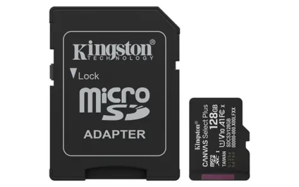 Kingston Canvas Select Plus Gen3 microSDXC 128GB s adaptérem / UHS-I V30 / U3 / Class 10 / čtení: až 150MBs / zápis: až (SDCS3/128GB)