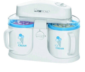 Clatronic ICM 3650 / výrobník zmrzliny / 12 W / 2x 500 ml / doba přípravy 15 - 30 minut / 2 hrnky na zmrzlinu / bílá (ICM 3650)