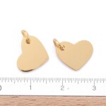 Přívěsek z nerezové oceli - zlatý - srdce - 10 x 12 x 1 mm - 1 ks