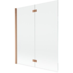 MEXEN - MIST vanová zástěna 140x150 cm 6mm 2-s, měď kartáčovaná, čirá, levá 8A9-140-002-65-00-L