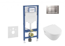 GEBERIT - Duofix Set předstěnové instalace, klozetu Architectura a sedátka softclose, tlačítko Sigma30, matný chrom/chrom SANI11CK2106