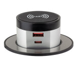 STRONG PowerUp 1x USB A/C nabíječka + bezdrátová nabíječka 10W, imitace nerezi (492988)