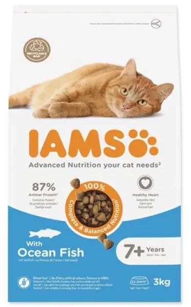 IAMS Cat Senior Ocean Fish / Krmivo pro kočky / Mořské ryby / Starší kočka / 3 kg (1753-150321)