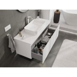 MEXEN/S - Orio koupelnová skříňka pod umyvadlo 120 cm s deskou, 1 šuplík, bílá mat 91A10-12047-1-BFC01