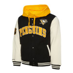 Mitchell & Ness Pánská mikina Pittsburgh Penguins NHL Courtside Fleece Button Front Current Logo Velikost: L