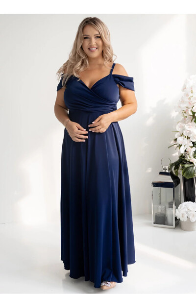 Dlouhé šaty 208857 tmavě modré - With You 42/XL
