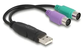 DeLock USB - 2x PS/2 / Adaptér / Mini-DIN 6-pin / 0,17 m (61051)